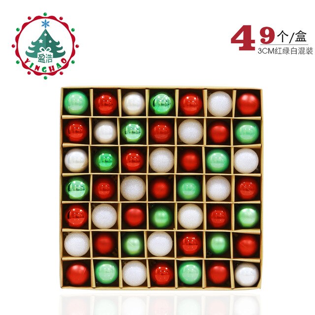 Creative Christmas Ball Gift Bag Child Couple Home Decoration Charm 3cm/49 Pack