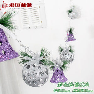 200cm spherical bell bell-shaped hanging string ceiling hanging Christmas bell string ball