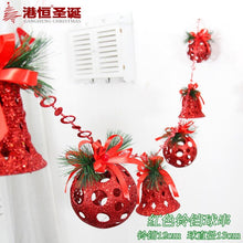 Load image into Gallery viewer, 200cm spherical bell bell-shaped hanging string ceiling hanging Christmas bell string ball