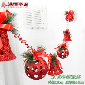 200cm spherical bell bell-shaped hanging string ceiling hanging Christmas bell string ball