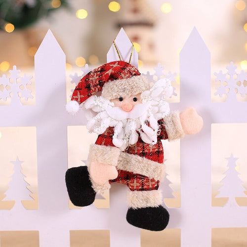 Christmas Doll Decorative Hanging Pendant Mini Dancing Doll Santa Claus Drop Ornaments