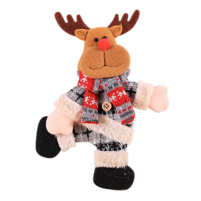 Christmas Doll Decorative Hanging Pendant Mini Dancing Doll Santa Claus Drop Ornaments