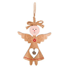 Load image into Gallery viewer, Wooden Christmas Tree Decoration Angel Hanging Ornament Christmas Label Pendant Holiday Party Decorations