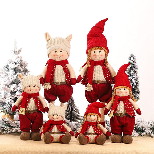 1pc Cartoon Elf Christmas Boys Girls Doll Toy Home New Year Party Table Desk Decor Hotel Shopwindow Xmas Pendant Ornaments