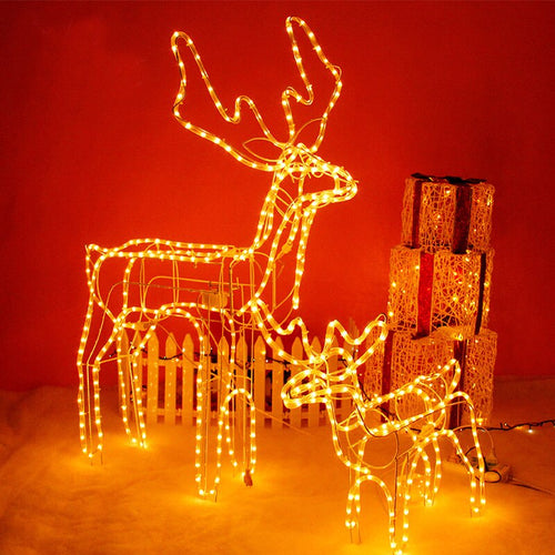 Christmas High Rainbow Tube Fawn Luminous Fawn Yellow LED Lamp Shake Head Deer Large Party Supplies Christmas Scene Layout