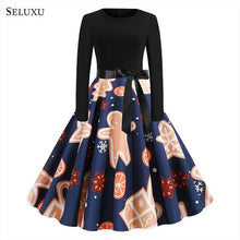 Load image into Gallery viewer, Seluxu 2019 Winter Dress Women Christmas Clothes Christmas Dress Women Vestidos Women Dress Round Neck Long Sleeve Women Dress