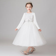Load image into Gallery viewer, Gorgeous Kids Girls Long Sleeve Beading Princess Birthday Wedding Events Party Dresses Children Holiday Christmas Clothes 6-12