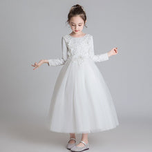 Load image into Gallery viewer, Gorgeous Kids Girls Long Sleeve Beading Princess Birthday Wedding Events Party Dresses Children Holiday Christmas Clothes 6-12