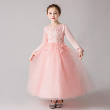 Load image into Gallery viewer, Gorgeous Kids Girls Long Sleeve Beading Princess Birthday Wedding Events Party Dresses Children Holiday Christmas Clothes 6-12