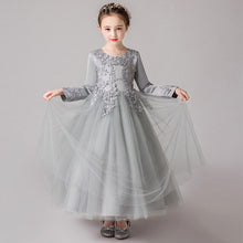 Load image into Gallery viewer, Gorgeous Kids Girls Long Sleeve Beading Princess Birthday Wedding Events Party Dresses Children Holiday Christmas Clothes 6-12
