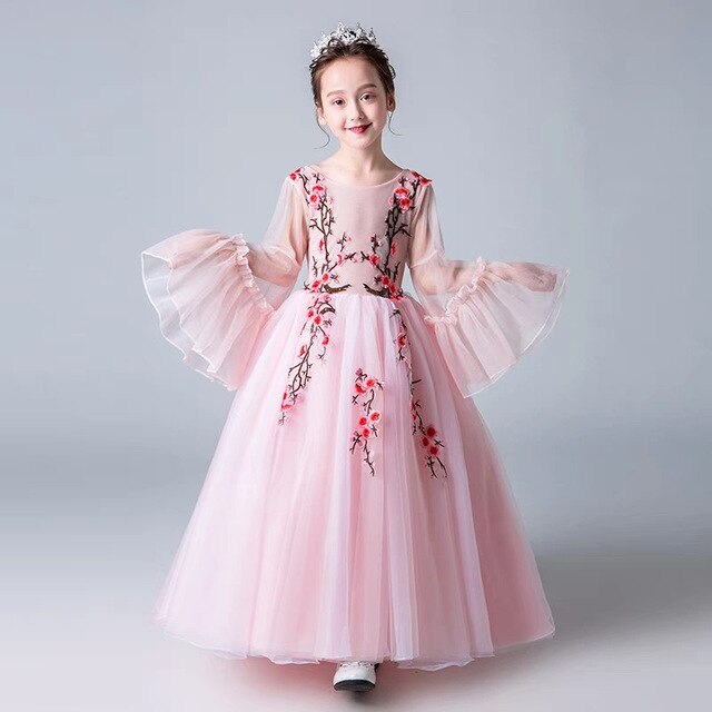 2018 Elegant Girl Children Birthday Wedding Party Princess Dress Toddler baby Christmas Clothes Model Show Piano Pageant Dress