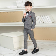 Load image into Gallery viewer, Children&#39;s Small Suit Suit Plus Velvet Thickening Boy Host Speech Dress Boy Wedding Flower Girl Christmas Clothes Boys Clothes