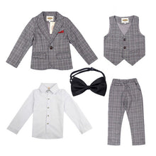 Load image into Gallery viewer, Children&#39;s Small Suit Suit Plus Velvet Thickening Boy Host Speech Dress Boy Wedding Flower Girl Christmas Clothes Boys Clothes