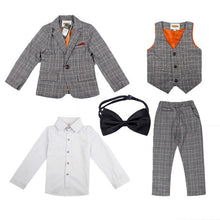 Load image into Gallery viewer, Children&#39;s Small Suit Suit Plus Velvet Thickening Boy Host Speech Dress Boy Wedding Flower Girl Christmas Clothes Boys Clothes