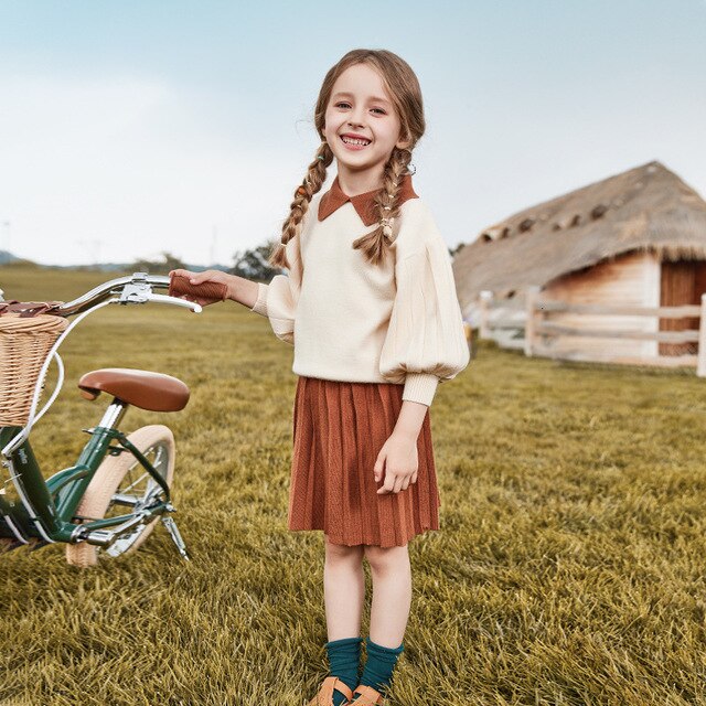 Kids Knit Sweaters Christmas Clothes Girls Set 2019 Autumn Winter Children's Suits Girl Sweater And Knitting Skirt Two Piece Set