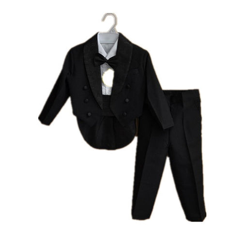 BBWOWLIN Formal Tuxedo Suit Baby Boy Christmas Clothes for 3 - 9 Years Boy White Black Gentleman Infant Clothing Onesie 70774