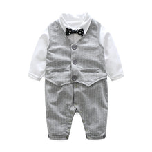 Load image into Gallery viewer, Toddler Clothes Four Seasons GM Long Turn-down Collar Shirt with Striped Vest and Pants England Style Kids Christmas Clothes