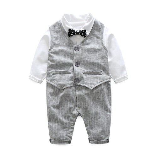 Toddler Clothes Four Seasons GM Long Turn-down Collar Shirt with Striped Vest and Pants England Style Kids Christmas Clothes