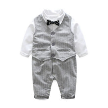 Load image into Gallery viewer, Toddler Clothes Four Seasons GM Long Turn-down Collar Shirt with Striped Vest and Pants England Style Kids Christmas Clothes