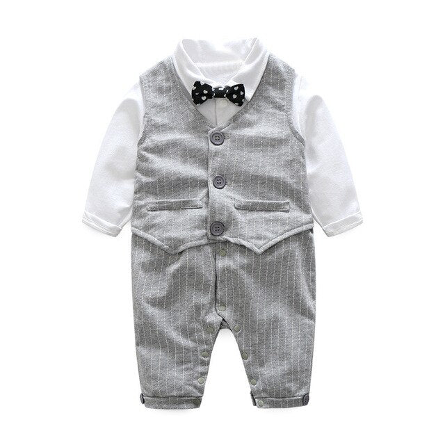 Toddler Clothes Four Seasons GM Long Turn-down Collar Shirt with Striped Vest and Pants England Style Kids Christmas Clothes