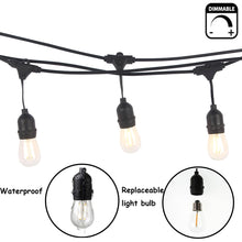Load image into Gallery viewer, 10M/15M Grade Patio Lights LED String Lights Christmas Wedding Outdoor Waterproof S14 Dimmable LED Retro Bulb Garden Garland