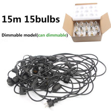 Load image into Gallery viewer, 10M/15M Grade Patio Lights LED String Lights Christmas Wedding Outdoor Waterproof S14 Dimmable LED Retro Bulb Garden Garland