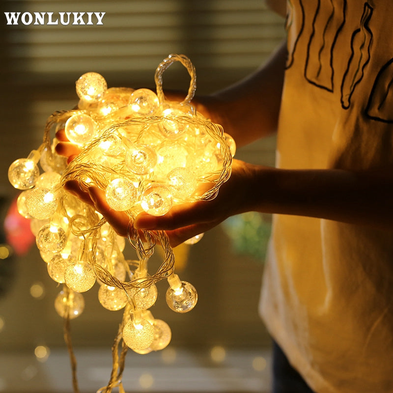 30M 300Leds Fairy Christmas Holiday Light LED Bubble Ball String Light Outdoor Xmas Garland Wedding Party Decor Light Waterproof