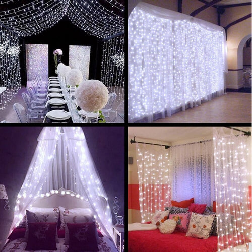 10x3m led New Year Christmas Garlands LED Wedding Fairy String light Christmas 900 led fairy Light garden party Curtain Decor