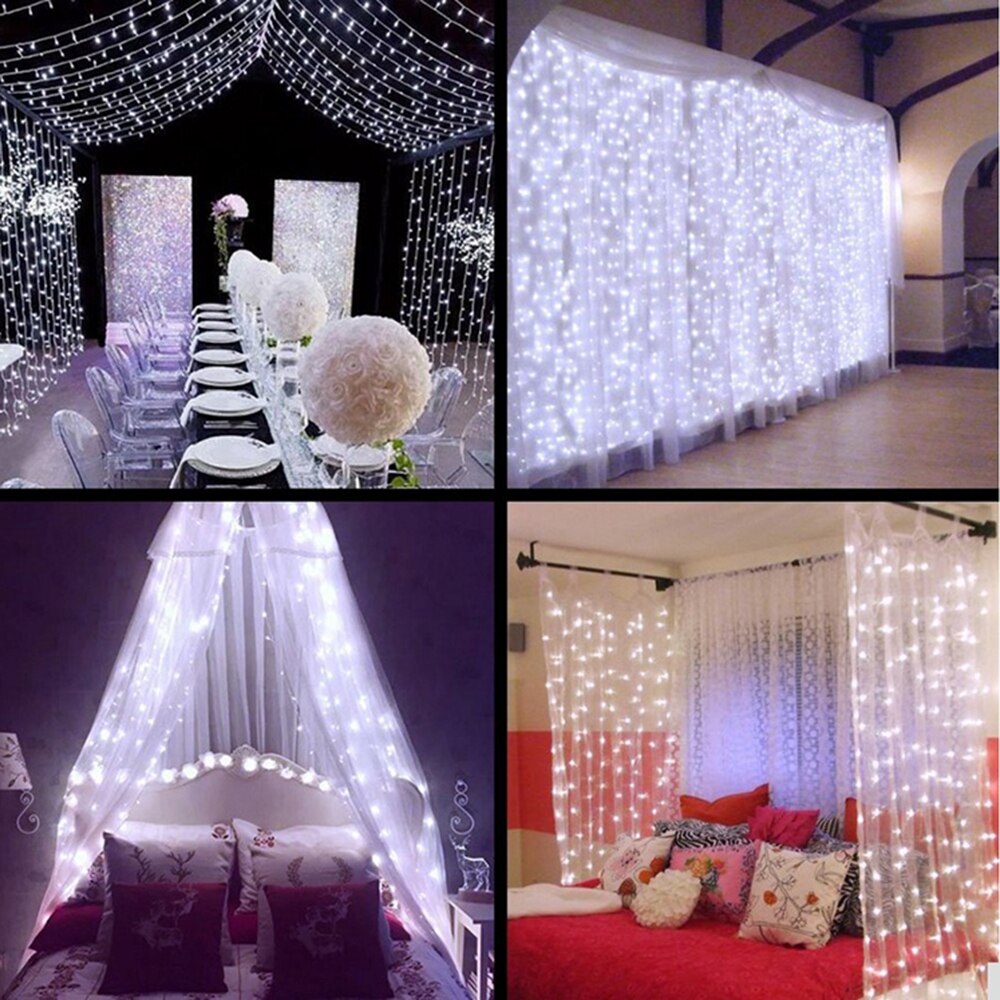 10x3m led New Year Christmas Garlands LED Wedding Fairy String light Christmas 900 led fairy Light garden party Curtain Decor