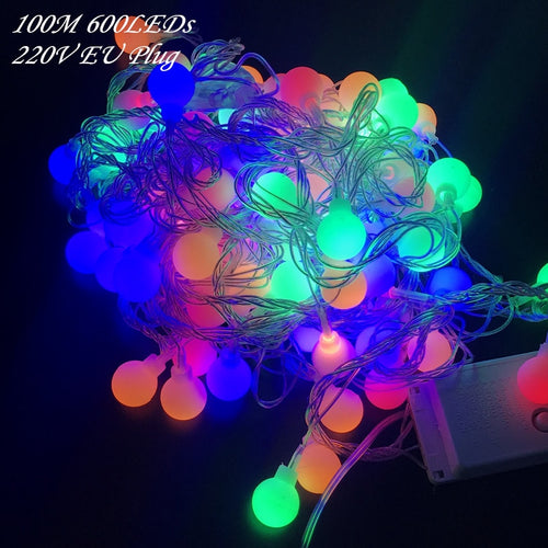 OLOEY 100M 600 LEDs 220V IP44 Outdoor Multicolor LED String Lights Christmas Lights Holiday Wedding party decoration Luces LED
