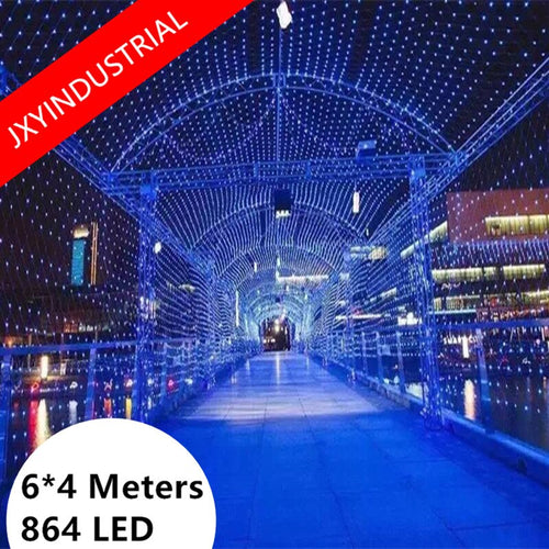Christmas Net lights led mesh lights 6m*4m 860led Party garden decorative light AC 220v EU Plug 1pcs Free Shipping