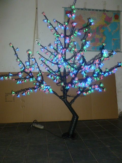 Free ship LED Christmas Light Cherry Tree 480pcs LEDs 5FT Height RGB Changing Color IP65