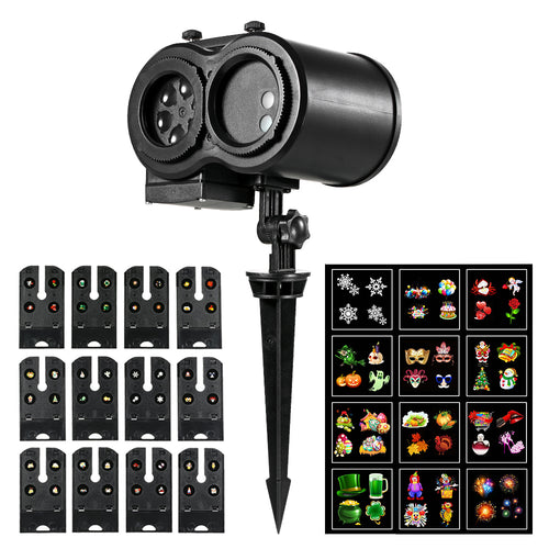 Christmas Halloween Projection Light  Decorative Lighting  Led Projector Remote Control Light 12 Dynamic Animation Slides