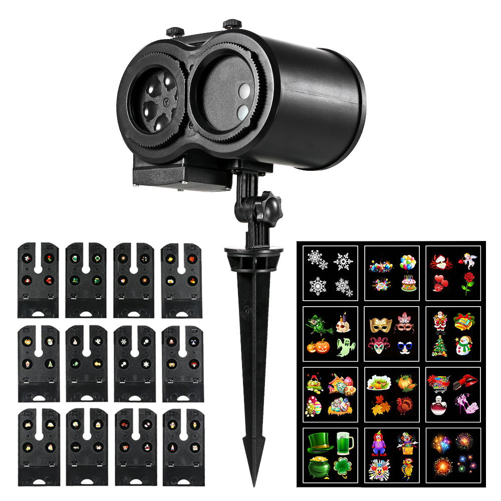 Christmas Halloween Projection Light  Decorative Lighting  Led Projector Remote Control Light 12 Dynamic Animation Slides