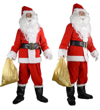 Load image into Gallery viewer, New Year&#39;s Gift Santa Claus Set of Clothes Christmas Costume Cosplay Beard Glasses Hat Bag Boots Warm Set  nightmare christmas