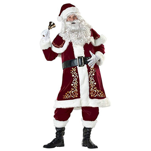 Adult Santa Claus Christmas Suit Costume Set for Party Cosplay Mrs. Claus Dress Couple Cosplay