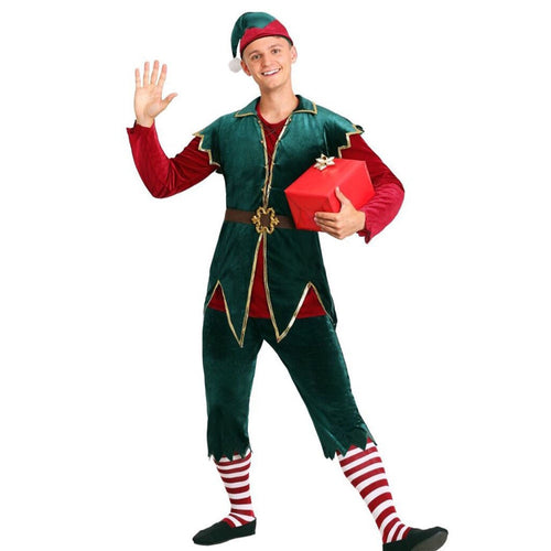 Full Set Plus Size Christmas costume Adult Father Christmas cosplay costume adult men green Santa Claus  Costume Outfit