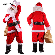 Load image into Gallery viewer, Cosplay Christmas Santa Claus Costumes Suit Father Fancy Clothes Xmas Props Men Coat Pants Beard Belt Hat Christmas Set