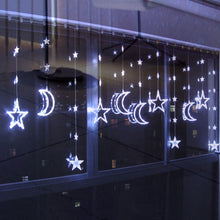 Load image into Gallery viewer, Holiday decoration Christmas lights LED stars moon curtains lantern string, long 3M,high 1.5M
