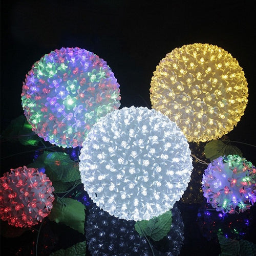 Large LED Cherry Blossom Flower Ball Lights  LED Cherry christmas Lights String for Garland Wedding Home Party Garden Dia.20cm