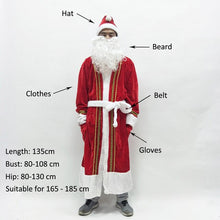 Load image into Gallery viewer, 2019 New Arrival Adult Christmas Santa Claus Costume 5 Pcs Christmas Red Cosplay Dress Xmas Costume For Women Men