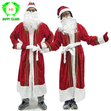 Load image into Gallery viewer, 2019 New Arrival Adult Christmas Santa Claus Costume 5 Pcs Christmas Red Cosplay Dress Xmas Costume For Women Men